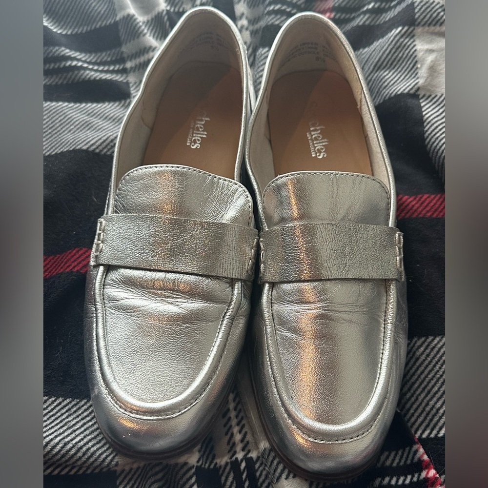 Seychelles Metallic Silver “Sooner or Later” Loafers